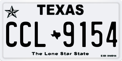 TX license plate CCL9154
