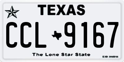 TX license plate CCL9167