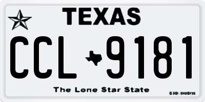 TX license plate CCL9181