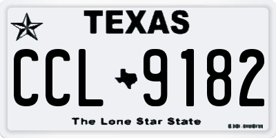 TX license plate CCL9182