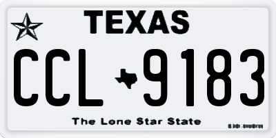 TX license plate CCL9183