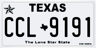 TX license plate CCL9191