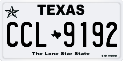 TX license plate CCL9192