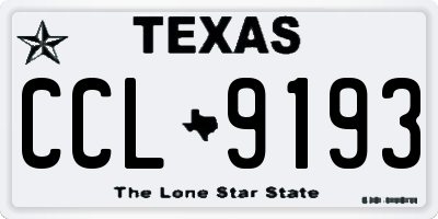 TX license plate CCL9193
