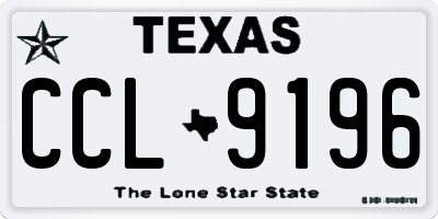 TX license plate CCL9196