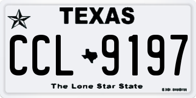 TX license plate CCL9197