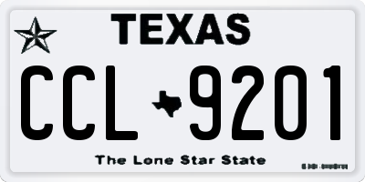 TX license plate CCL9201