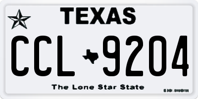 TX license plate CCL9204