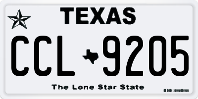 TX license plate CCL9205