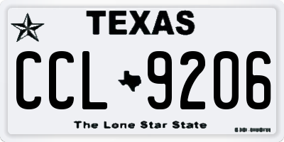 TX license plate CCL9206