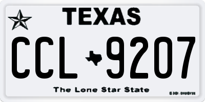 TX license plate CCL9207