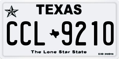 TX license plate CCL9210