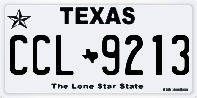 TX license plate CCL9213
