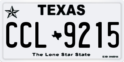 TX license plate CCL9215