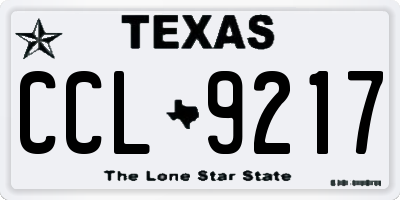 TX license plate CCL9217