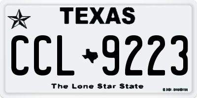 TX license plate CCL9223