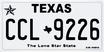TX license plate CCL9226