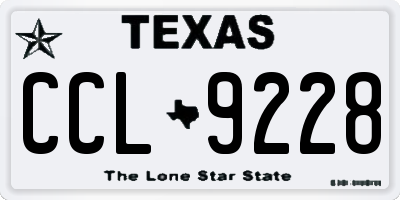 TX license plate CCL9228