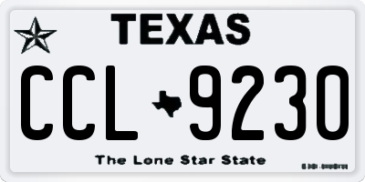 TX license plate CCL9230