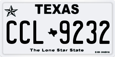 TX license plate CCL9232