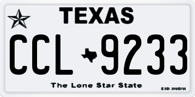 TX license plate CCL9233