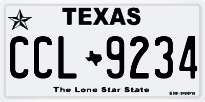 TX license plate CCL9234