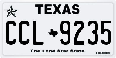 TX license plate CCL9235