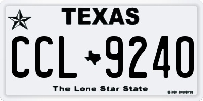 TX license plate CCL9240