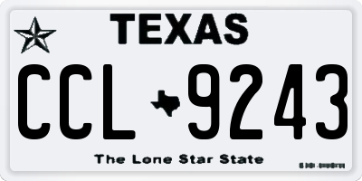 TX license plate CCL9243