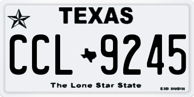 TX license plate CCL9245