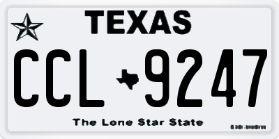 TX license plate CCL9247