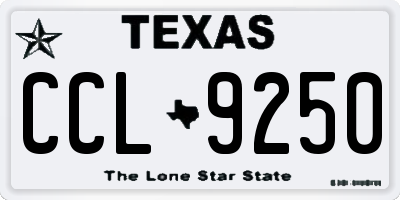 TX license plate CCL9250