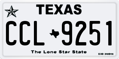 TX license plate CCL9251