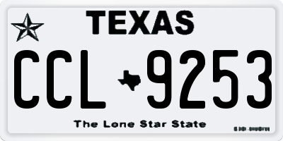 TX license plate CCL9253
