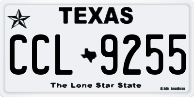 TX license plate CCL9255