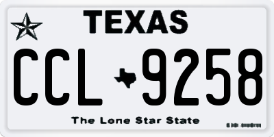 TX license plate CCL9258