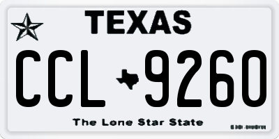 TX license plate CCL9260