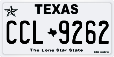 TX license plate CCL9262