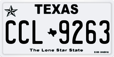 TX license plate CCL9263