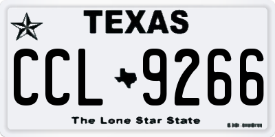 TX license plate CCL9266