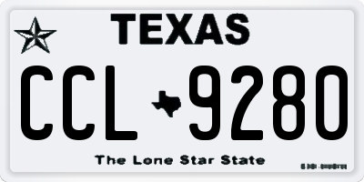 TX license plate CCL9280