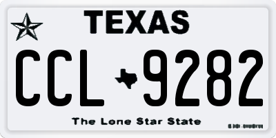 TX license plate CCL9282