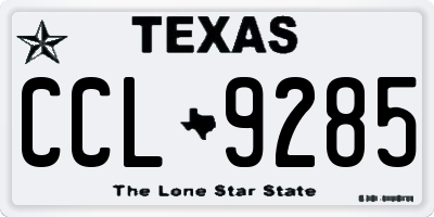 TX license plate CCL9285