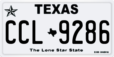 TX license plate CCL9286