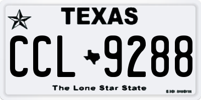 TX license plate CCL9288