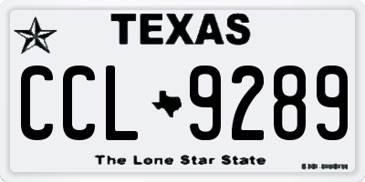 TX license plate CCL9289