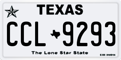 TX license plate CCL9293