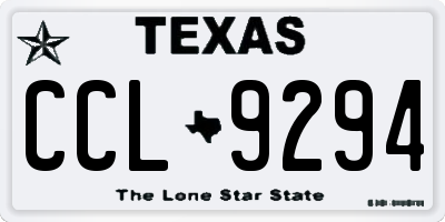 TX license plate CCL9294
