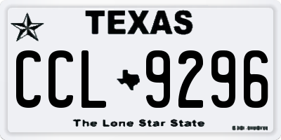 TX license plate CCL9296