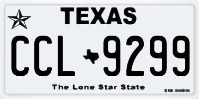 TX license plate CCL9299